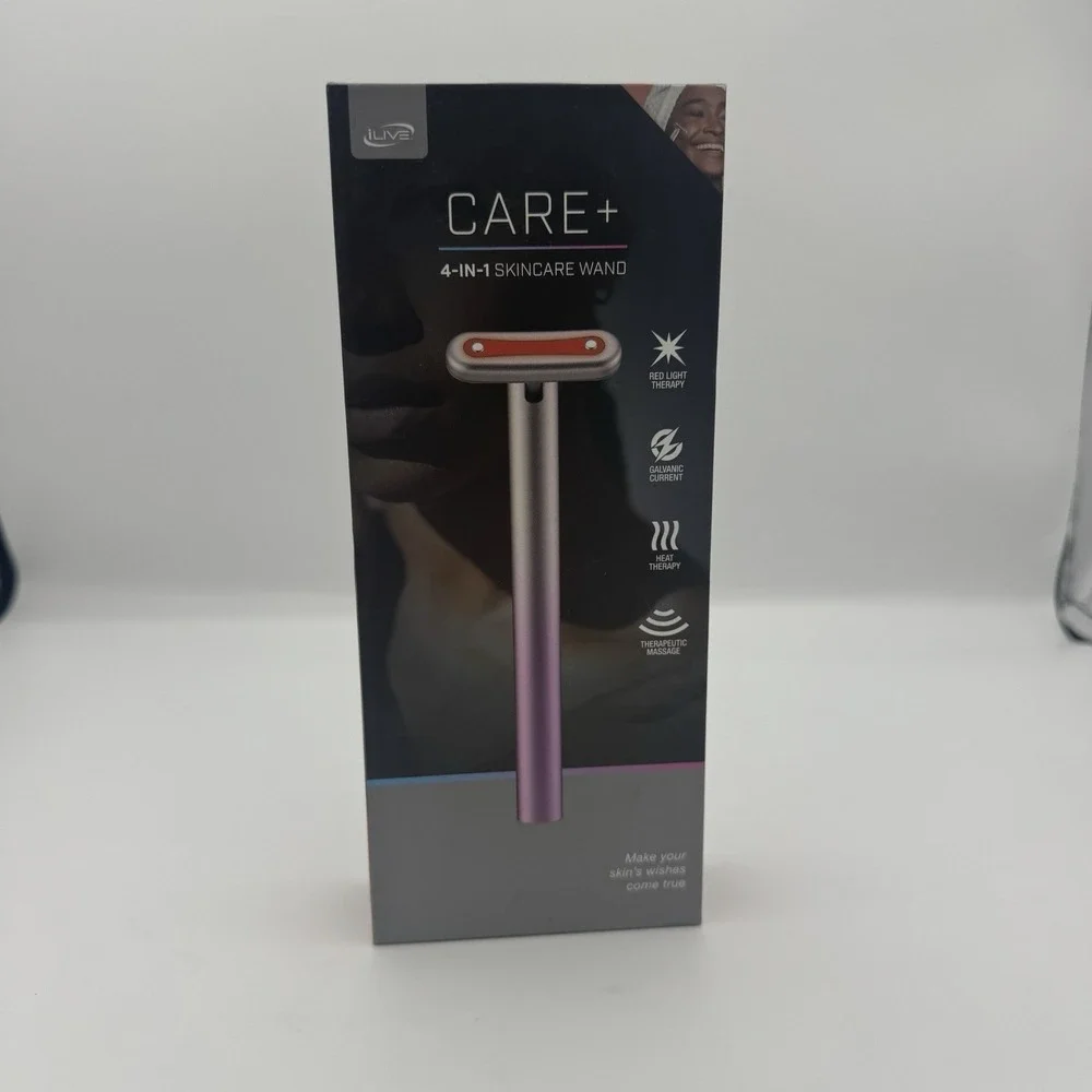 NEW Women's Men's iLive Care+ 4-in-1 Skincare Wand System Red Light Massage